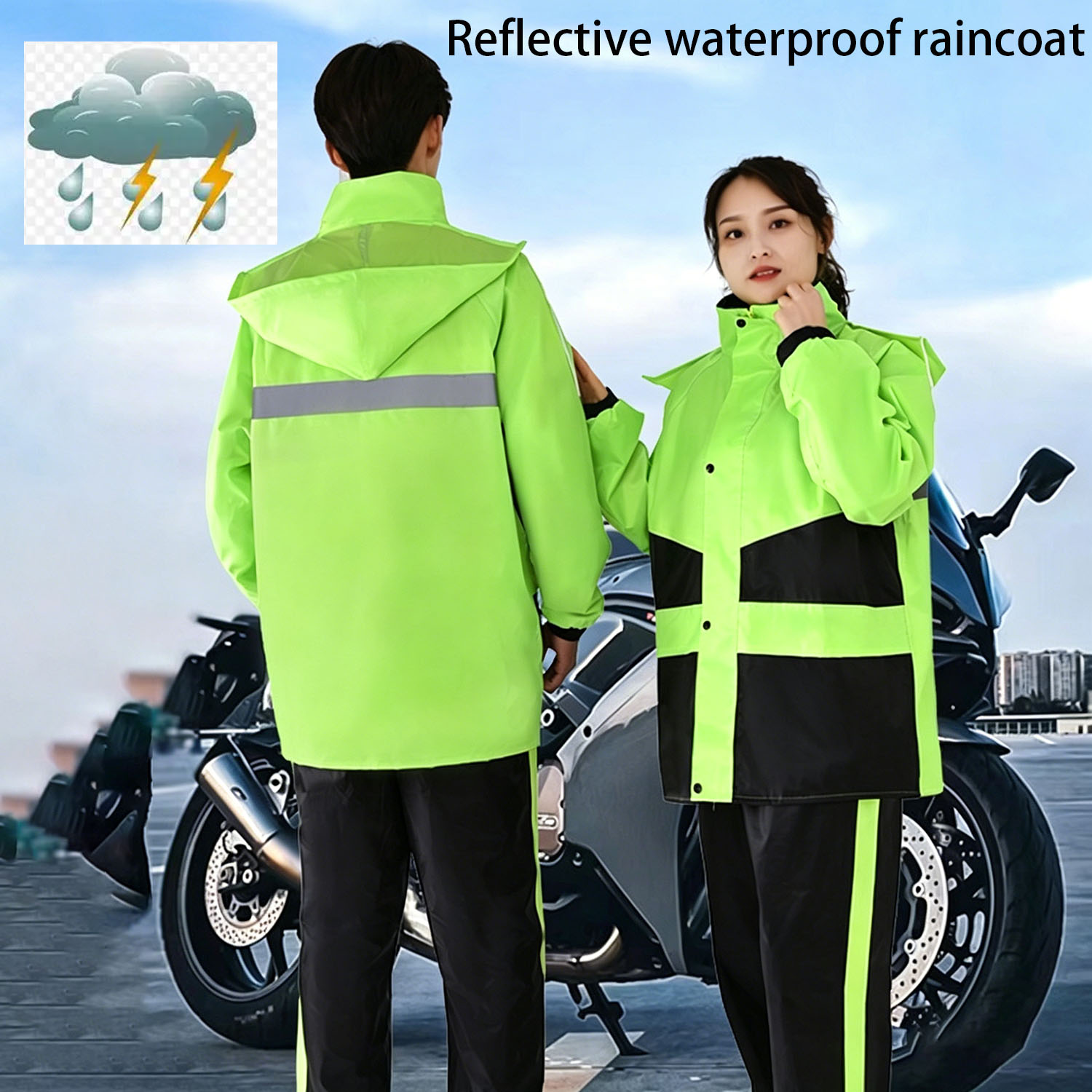 Motorcycle Gear Jacket - Motorcycle Raincoat Suits Men Women Waterproof