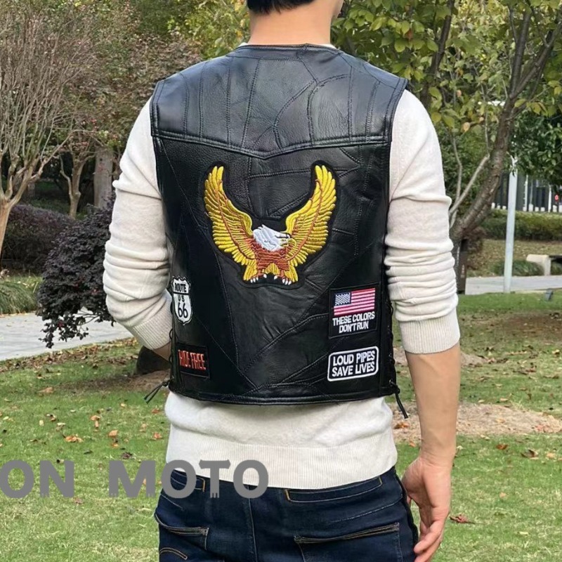 NEW Motorcycle Vests Men Cafe  - огляд і ціна Riding Jacket Leather