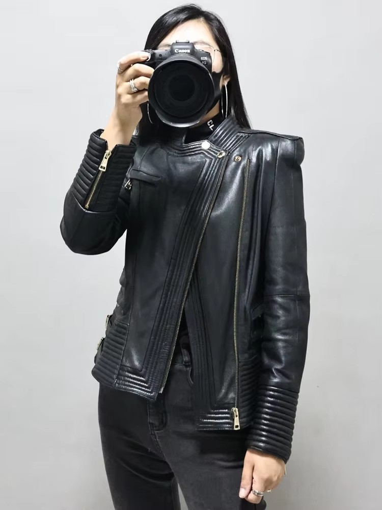 Women Slim Fit Sheepskin Genui - огляд і ціна Riding Jacket Leather