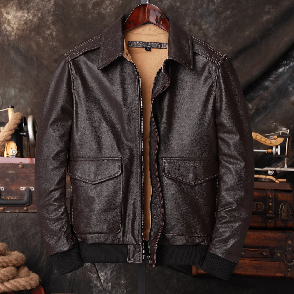 Bomber A2 Pilot Genuine Leathe - огляд і ціна Riding Jacket Leather