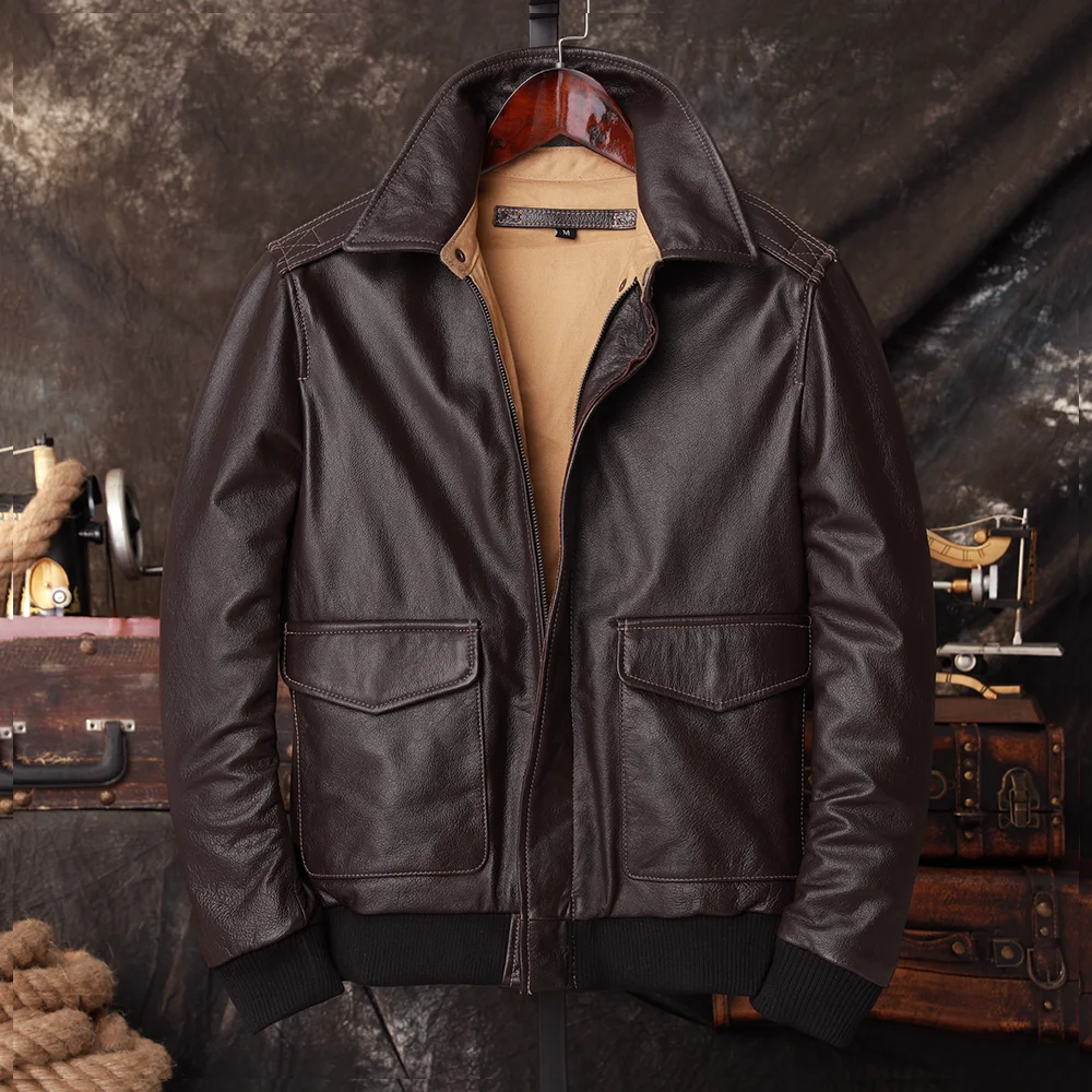 Bomber A2 Pilot Genuine Leathe - огляд і ціна Riding Jacket Leather