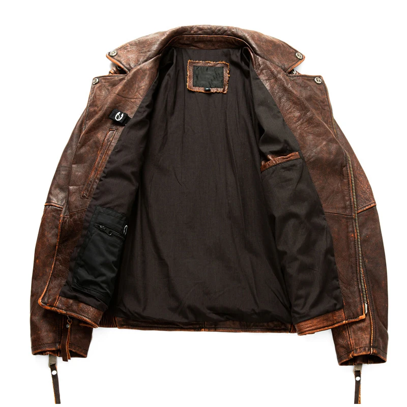 Men's Natural Leather Motorcyc - огляд і ціна Riding Jacket Leather