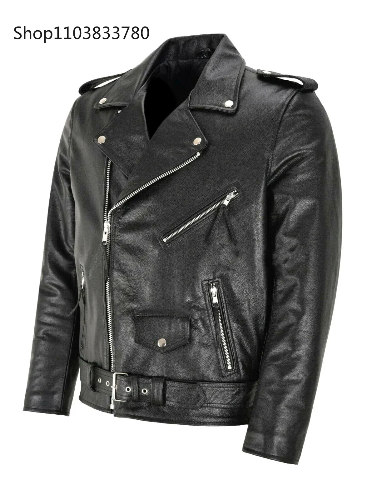 Men PU Leather Jacket Motorcyc - огляд і ціна Riding Jacket Leather