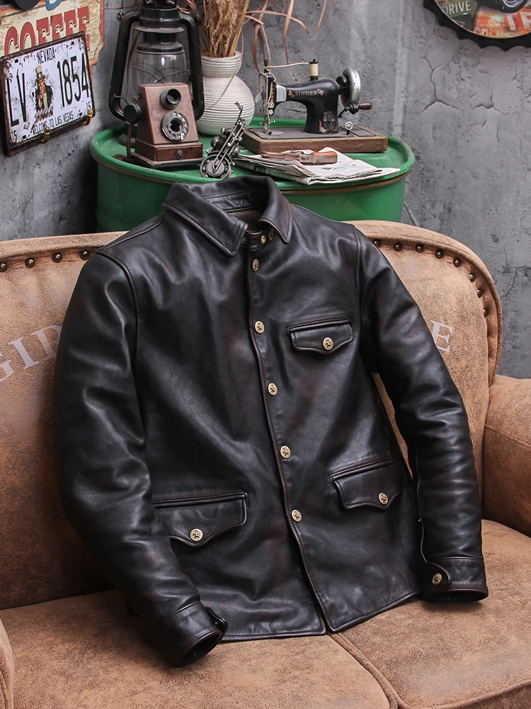 YR!Free shipping.Men Deep brow - огляд і ціна Riding Jacket Leather