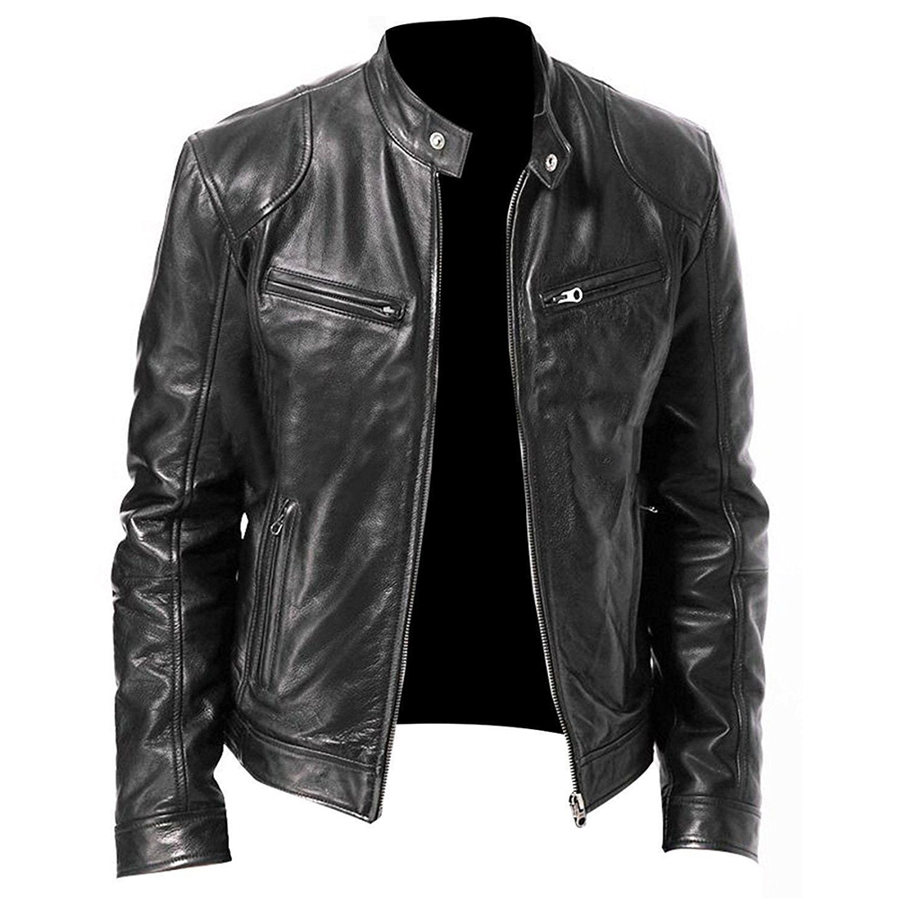 PU Leather Motorcycle Jacket M - огляд і ціна Riding Jacket Leather
